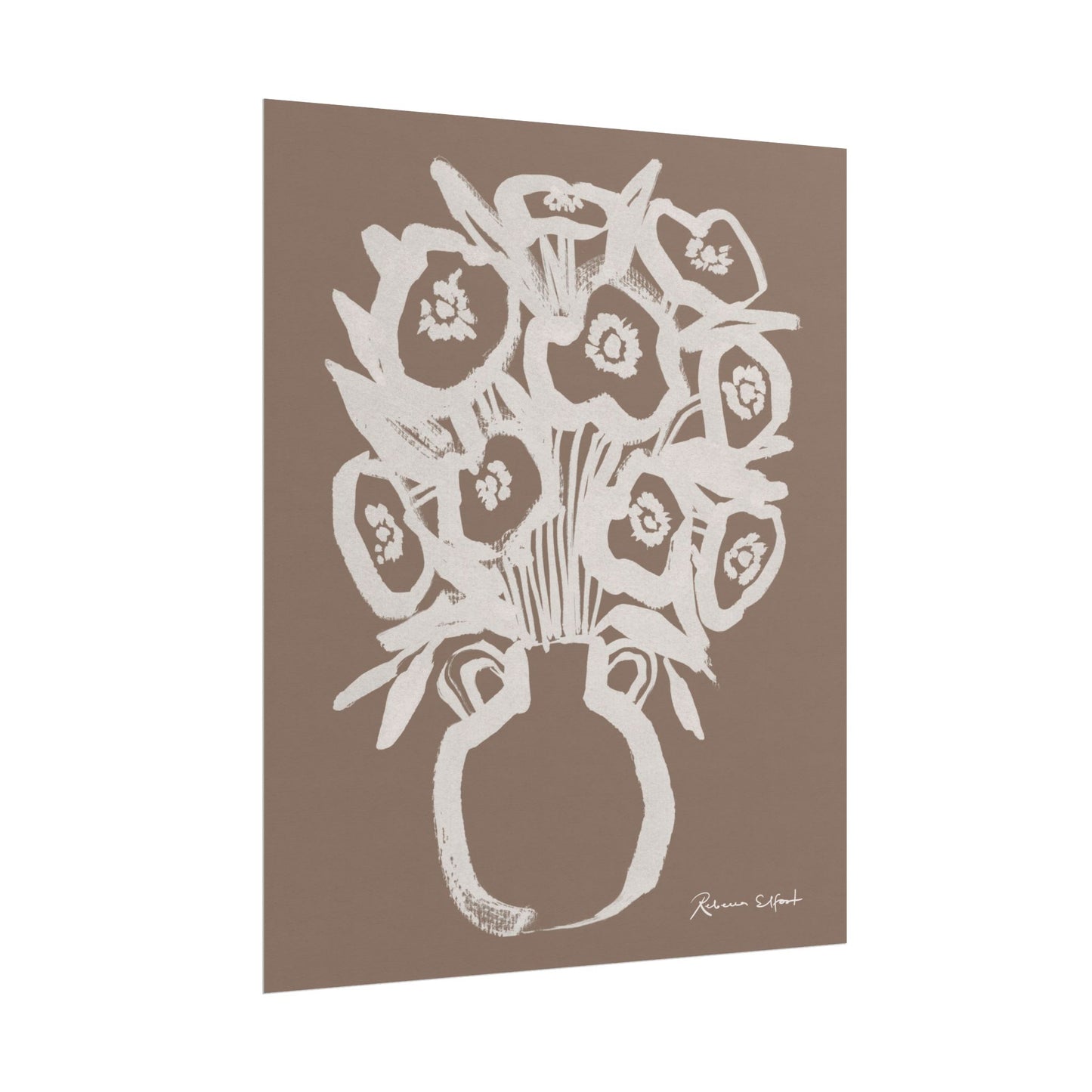 Bold Ink Bouquet Terracotta - Art Print