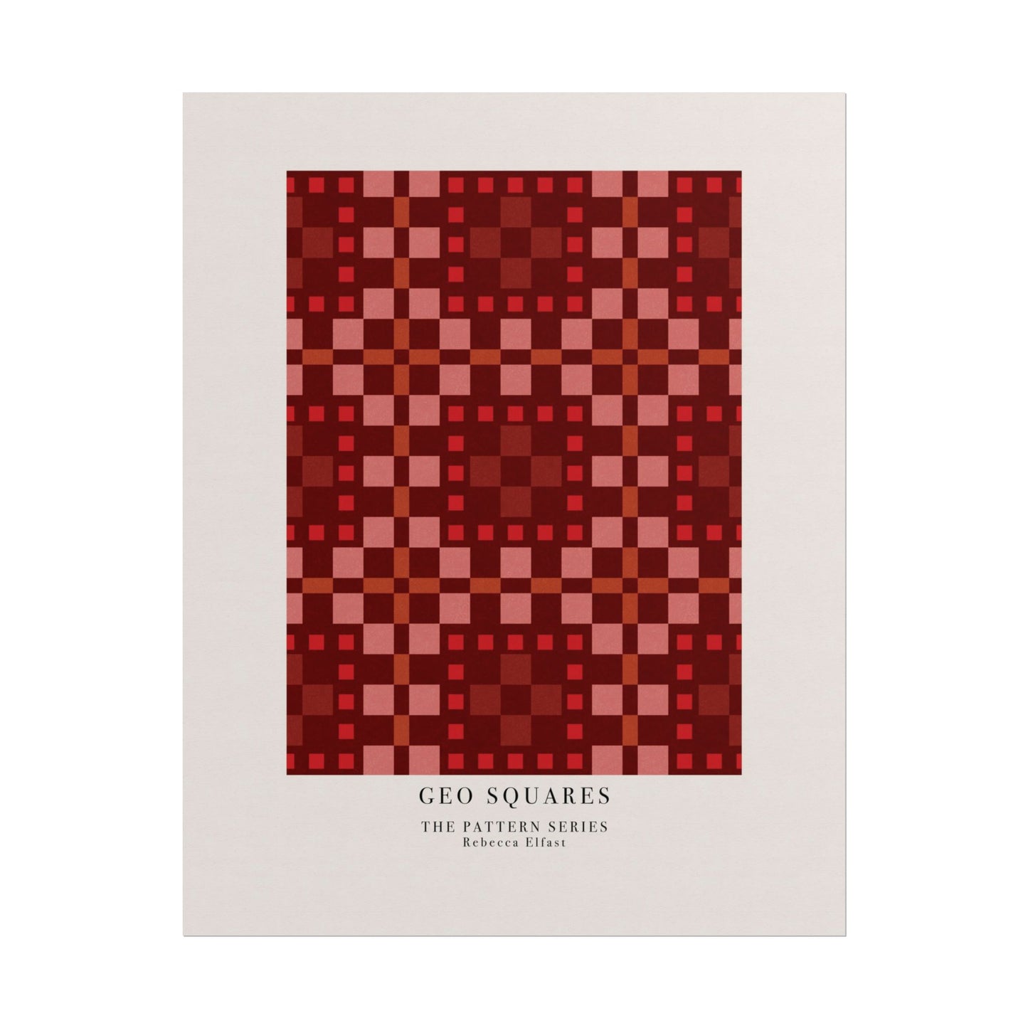 Geo Squares Red - The Pattern Series - Art Print