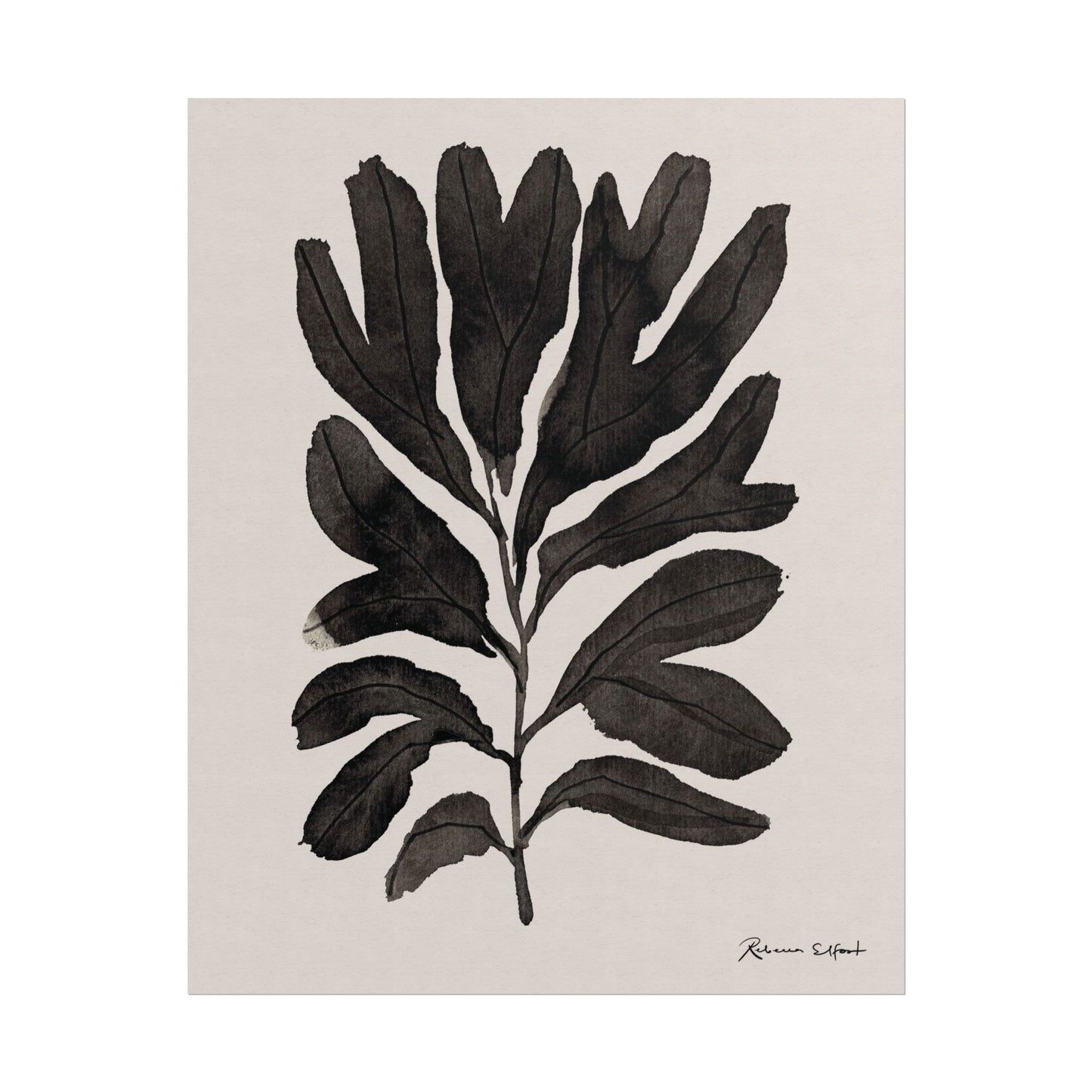 Abstract Ink Seaweed Branch - Art Print