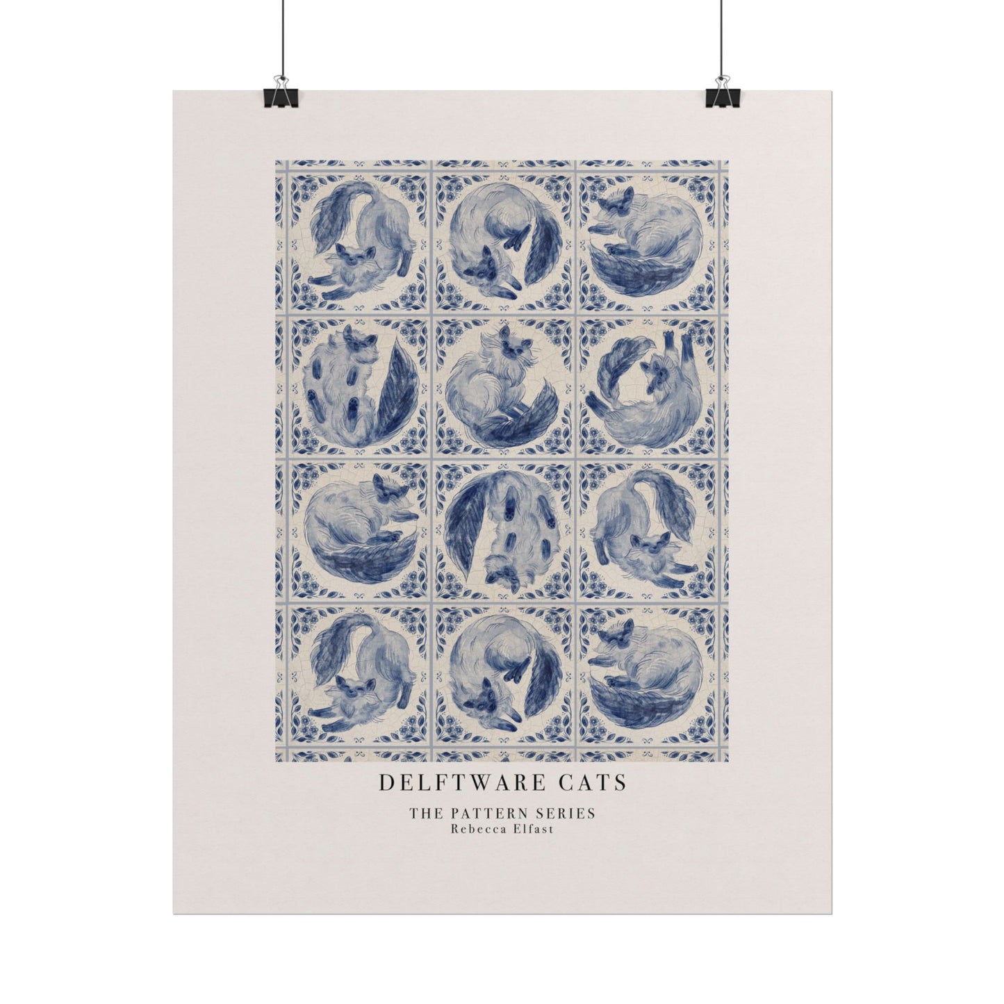 Delftware Cats - The Pattern Series - Art Print