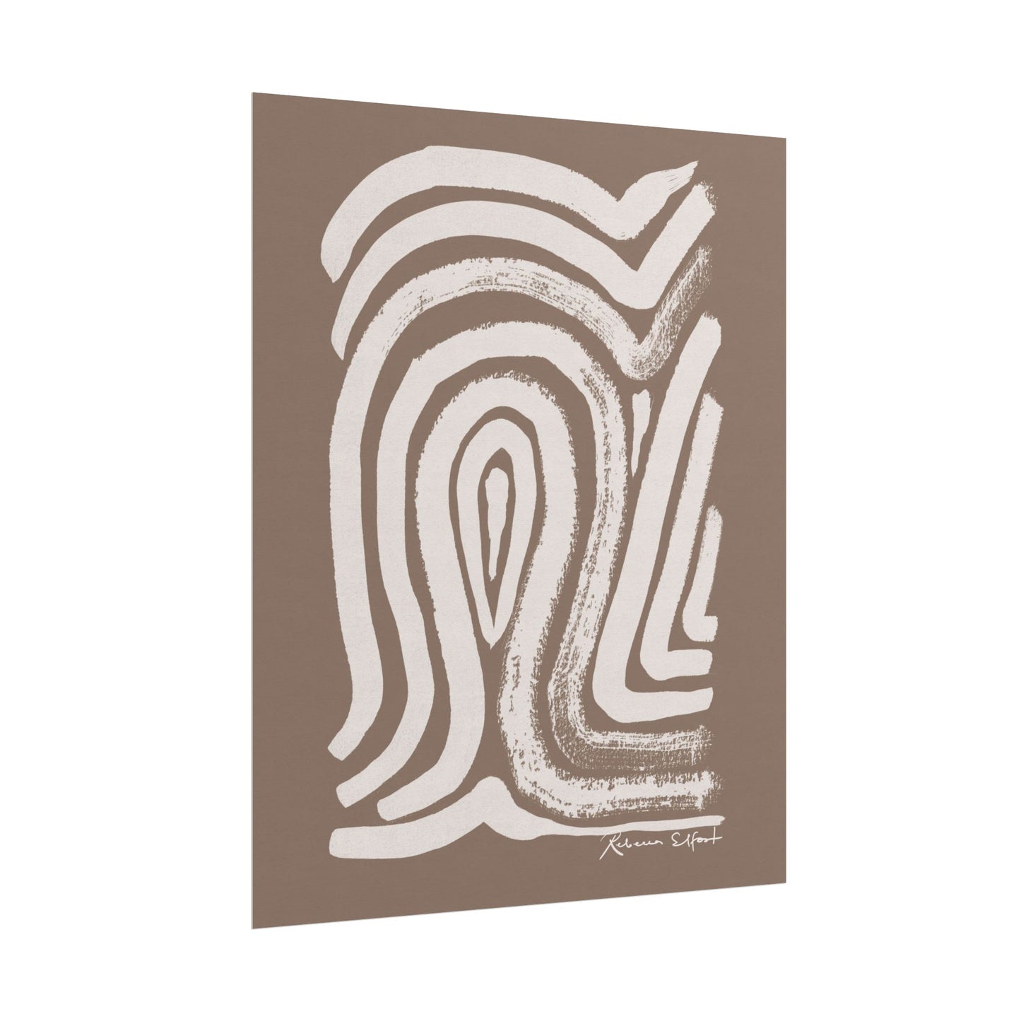 Abstract Ink Fingerprint 2 Terracotta - Art Print