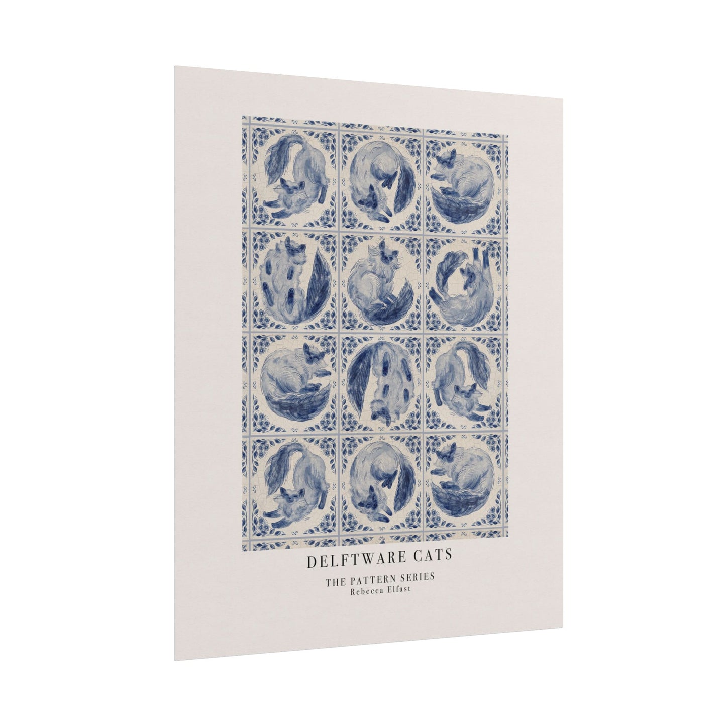 Delftware Cats - The Pattern Series - Art Print