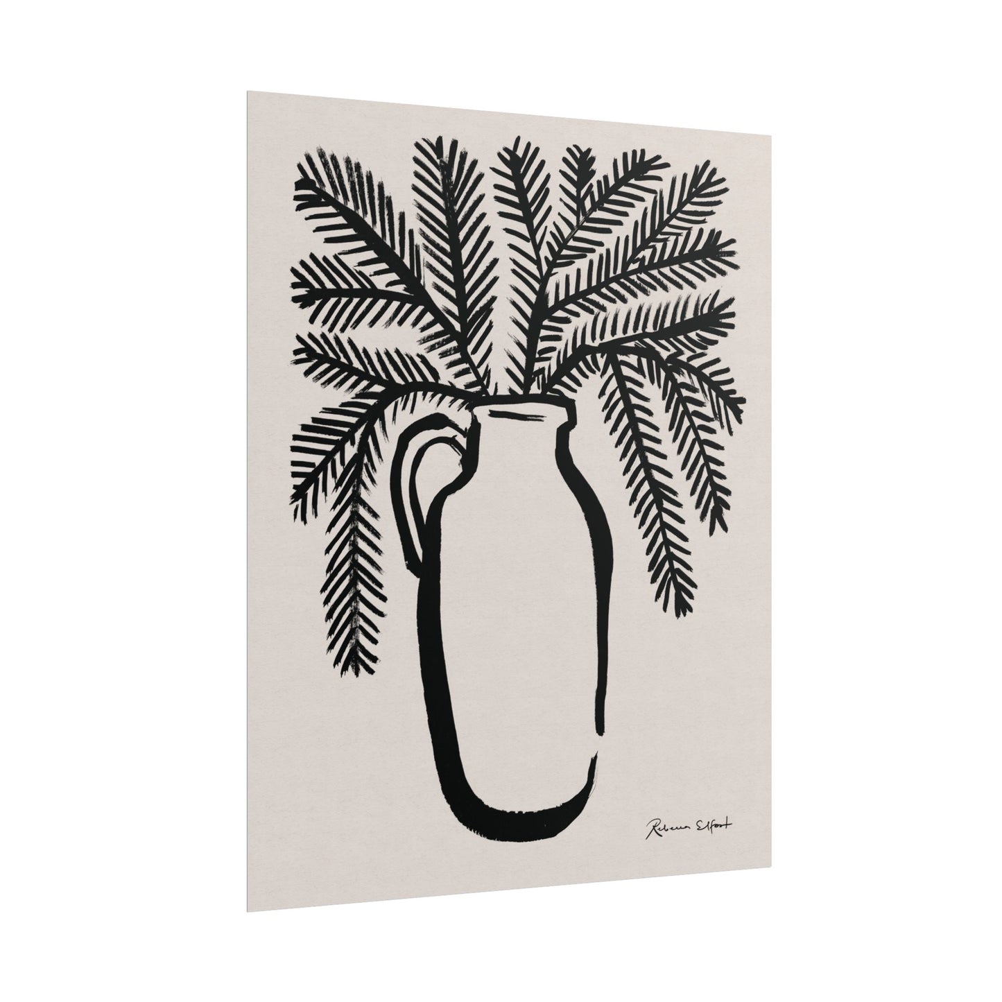 Pine Branch Vase - Art Print