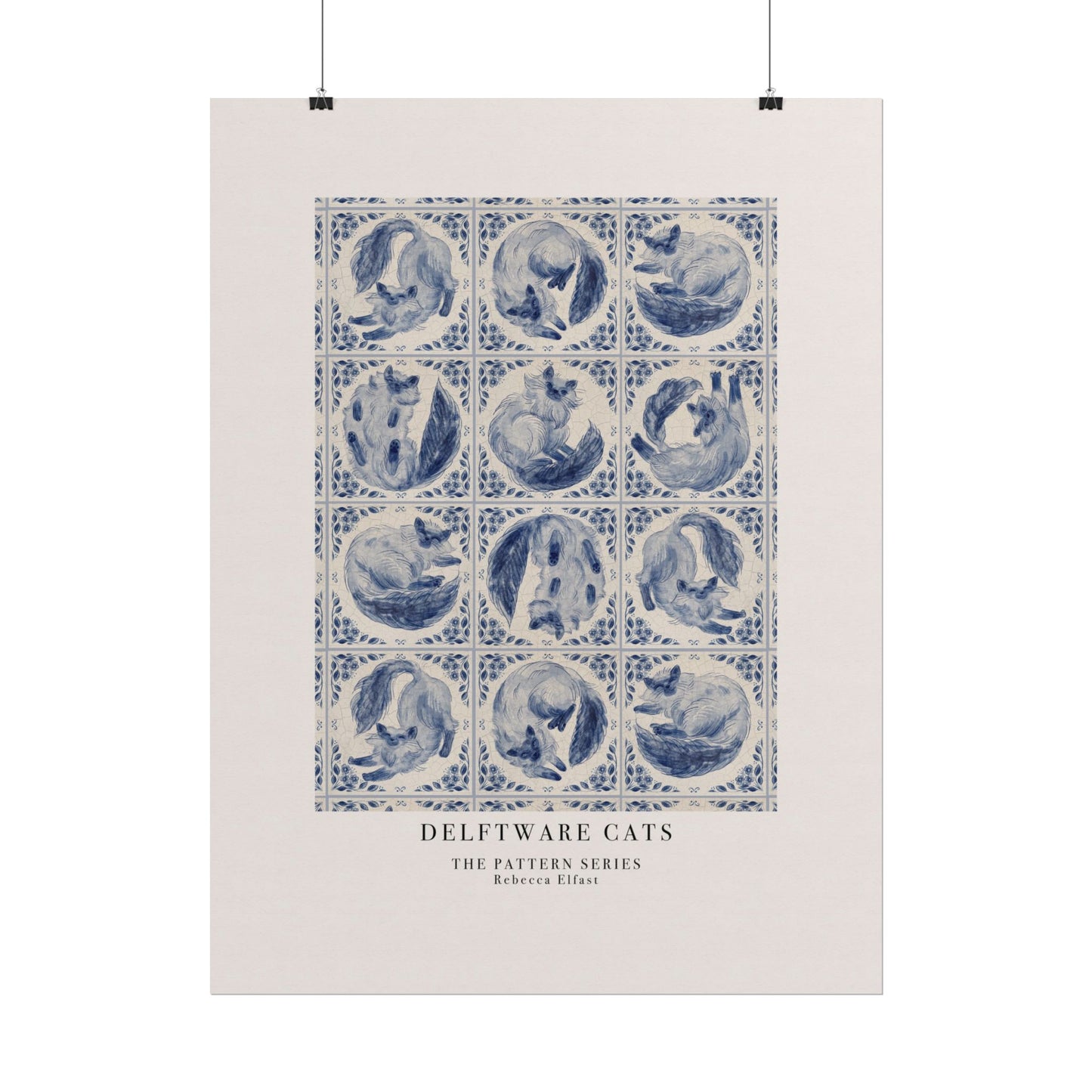 Delftware Cats - The Pattern Series - Art Print
