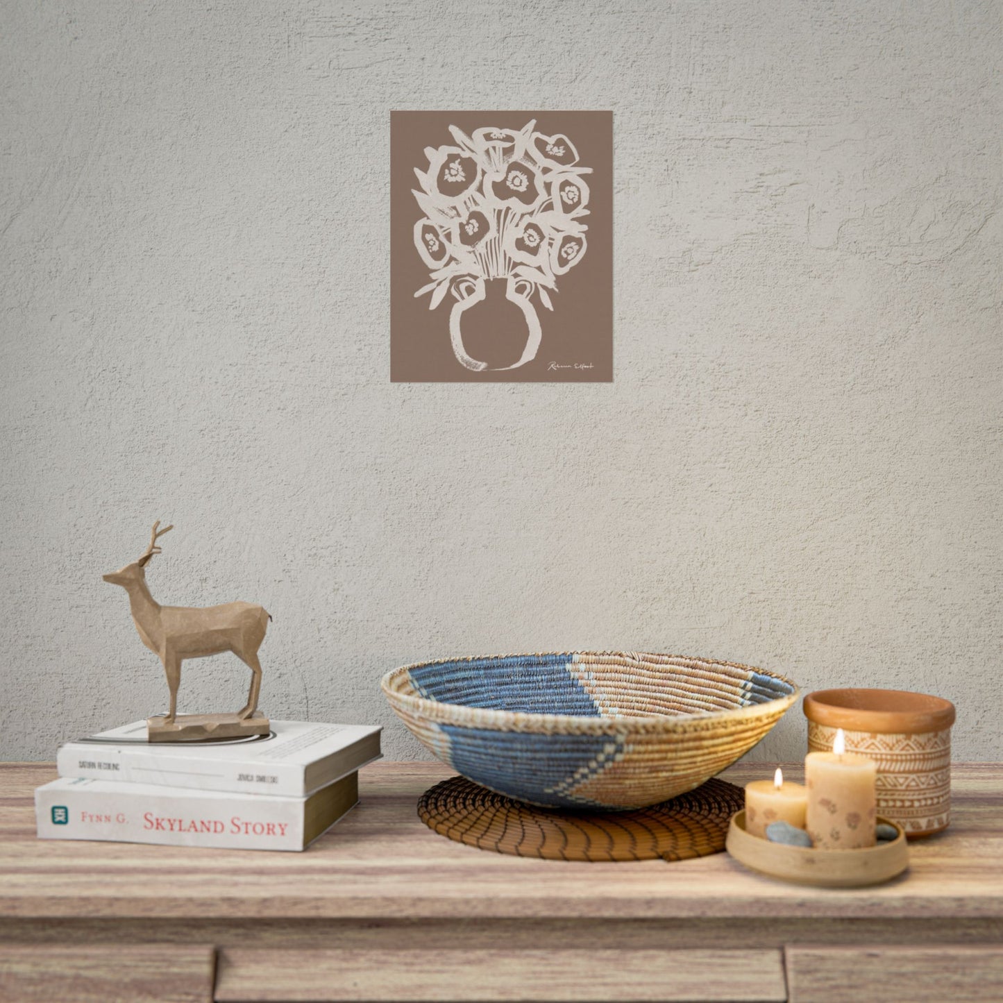 Bold Ink Bouquet Terracotta - Art Print