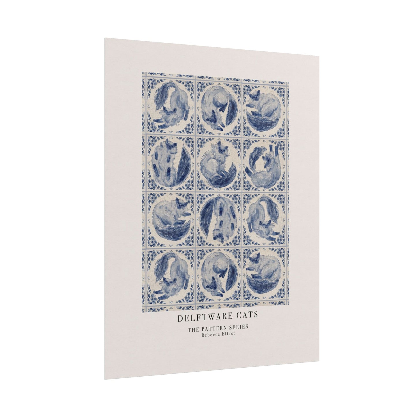 Delftware Cats - The Pattern Series - Art Print