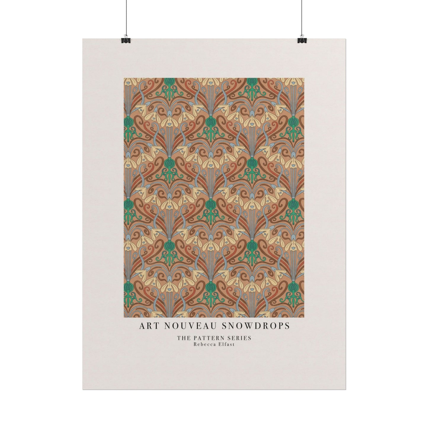 Art Nouveau Snowdrops - The Pattern Series - Art Print