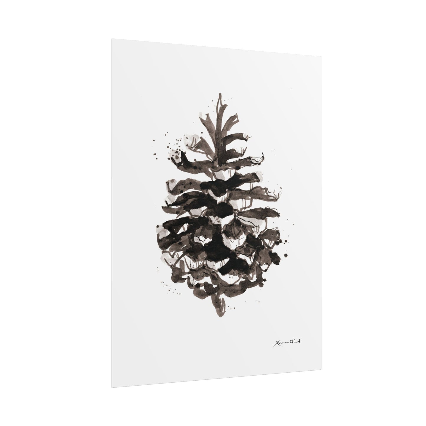 Ink Painted Pine Cone Print