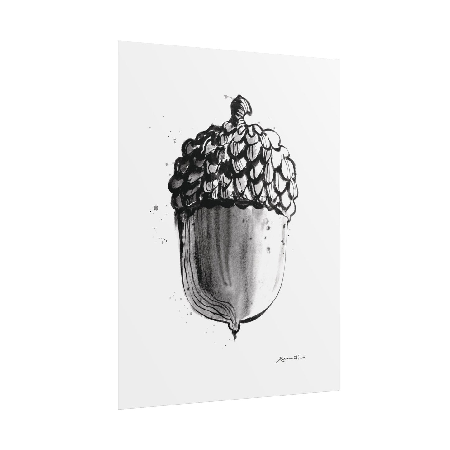 Ink Painted Acorn Print