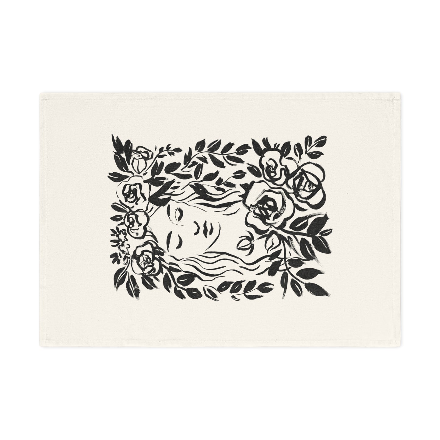 Wreath Girl Organic Tea Towel