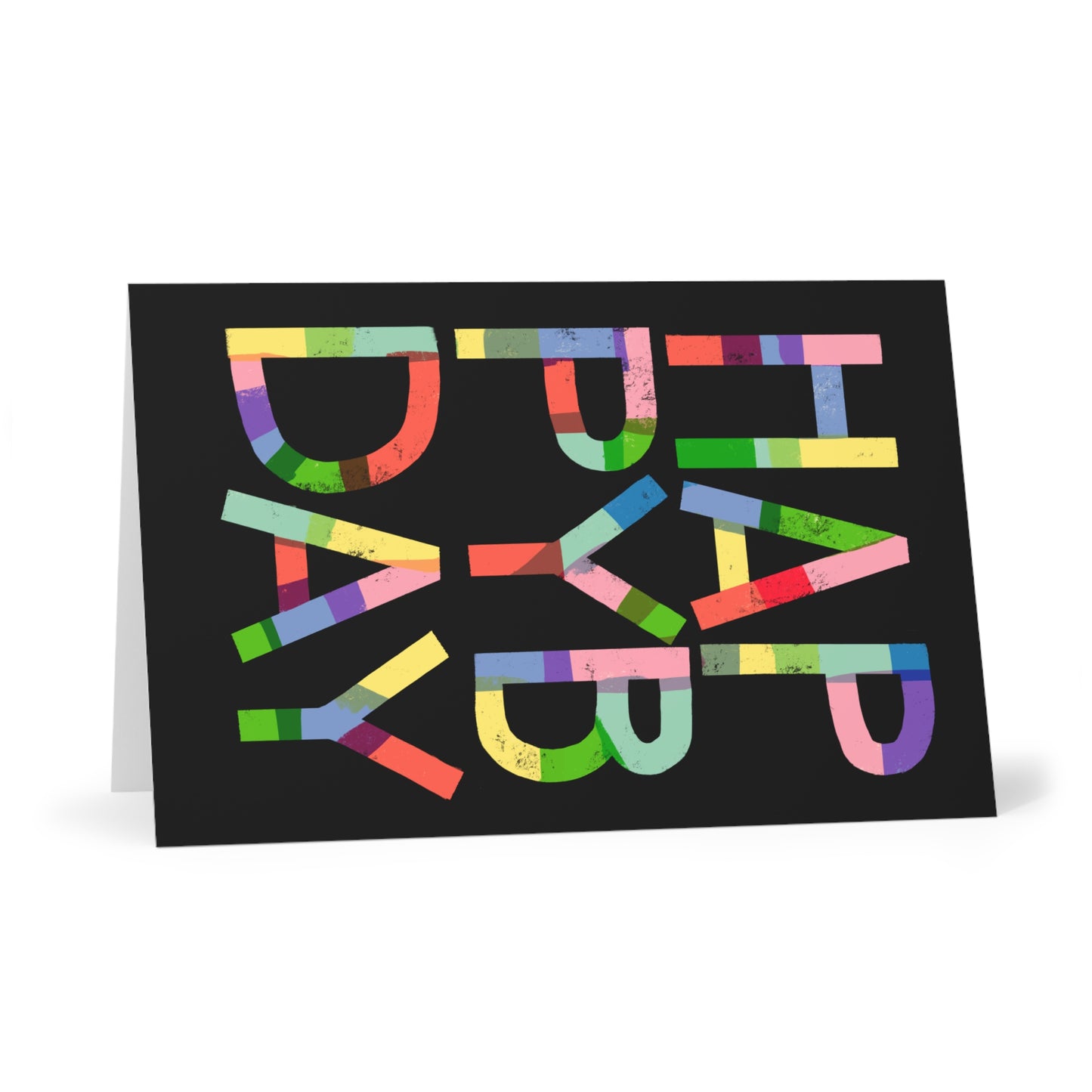 Happy B-Day Colorful Lettering Greeting Cards – Pack of 7