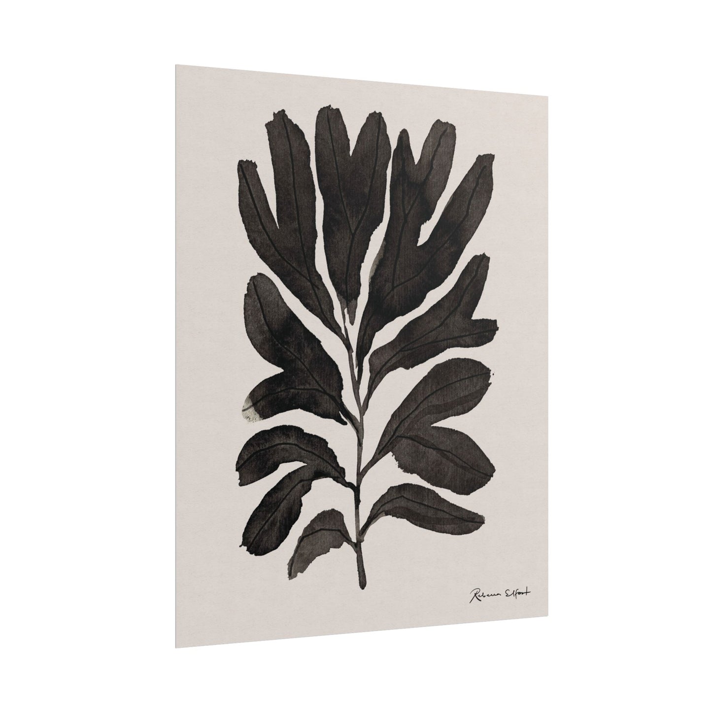 Abstract Ink Seaweed Branch - Art Print