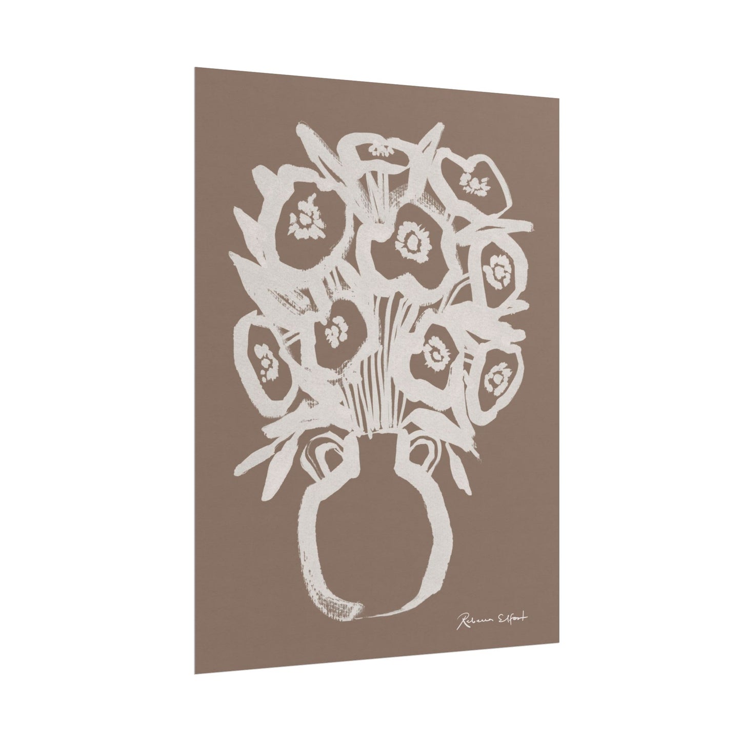 Bold Ink Bouquet Terracotta - Art Print