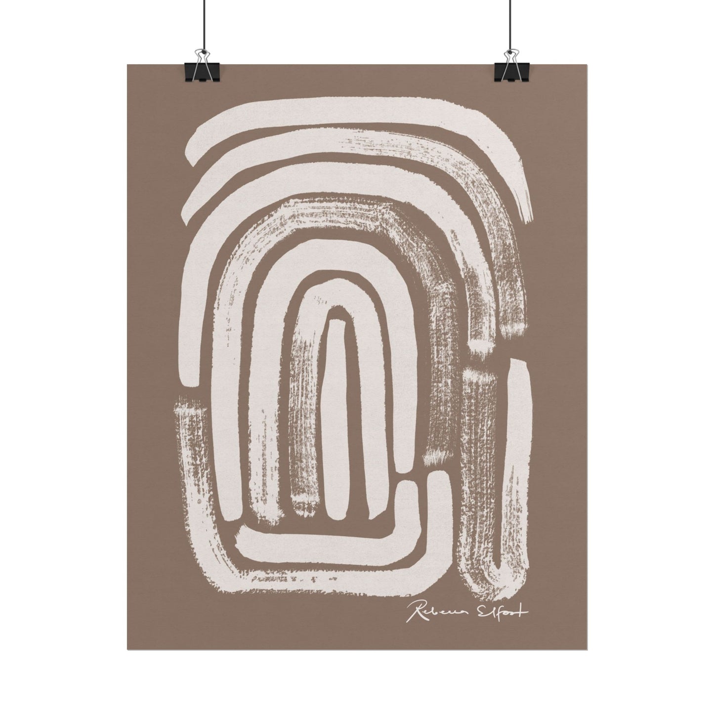 Abstract Ink Fingerprint 1 Terracotta - Art Print