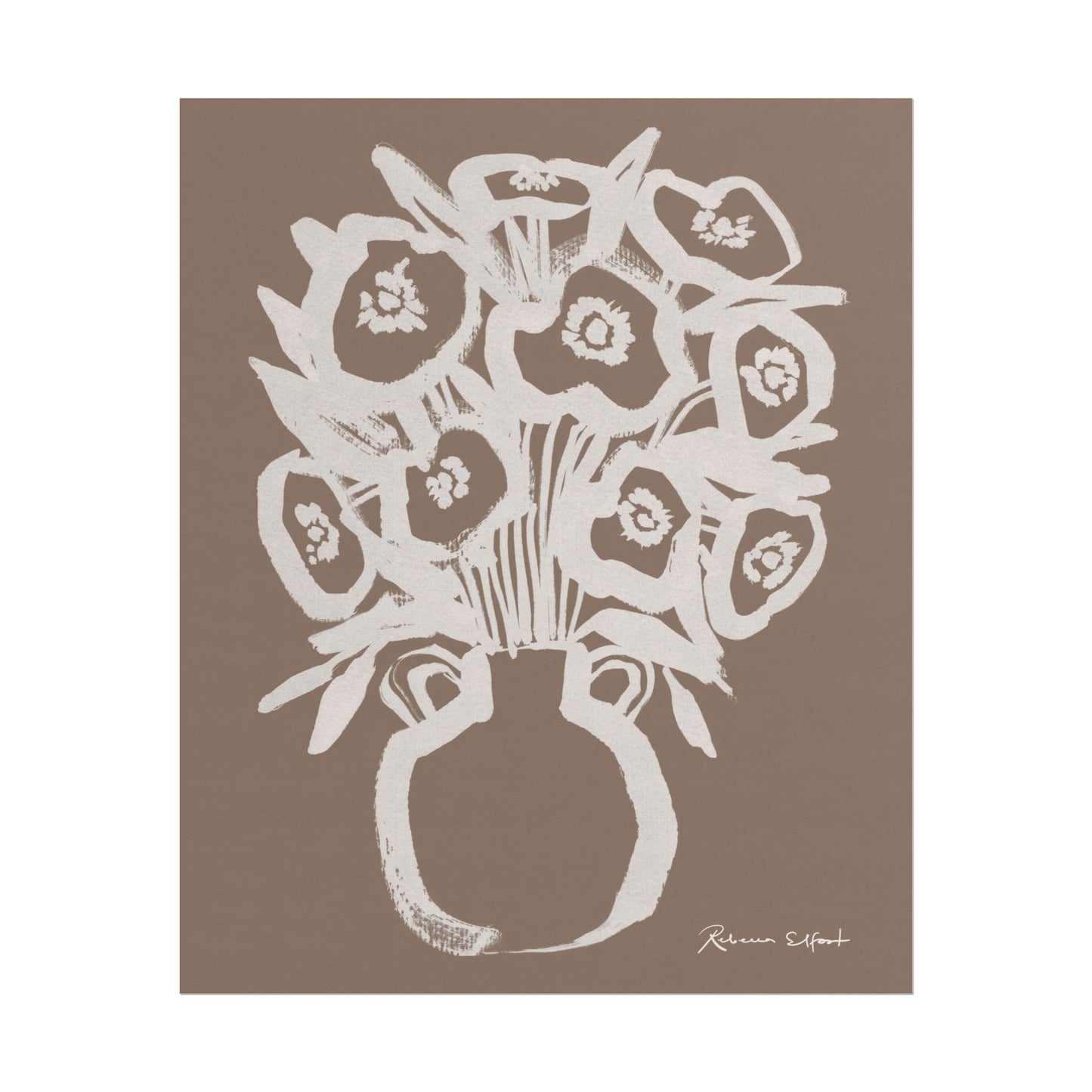 Bold Ink Bouquet Terracotta - Art Print