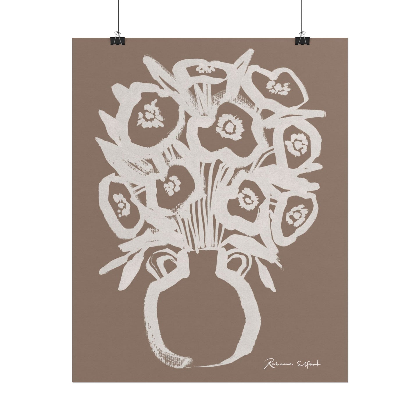 Bold Ink Bouquet Terracotta - Art Print
