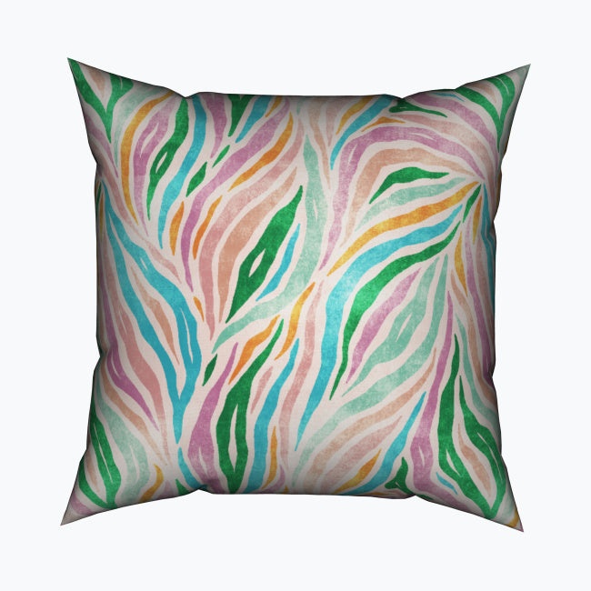 Jewel Jungle Multicolored Zebra Stripe Cotton Cushion