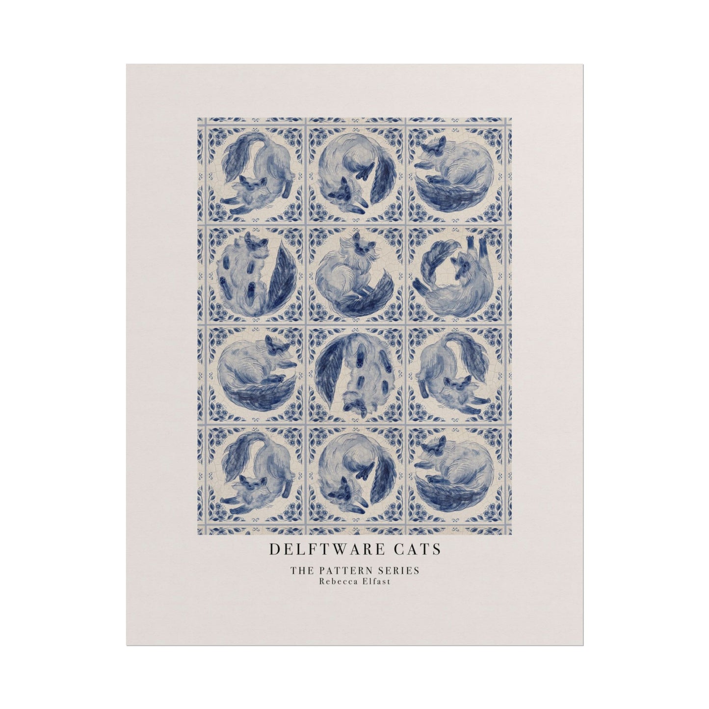 Delftware Cats - The Pattern Series - Art Print