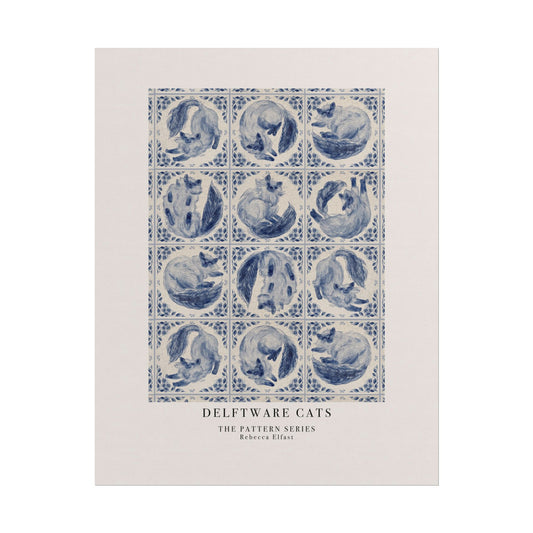 Delftware Cats - The Pattern Series - Art Print