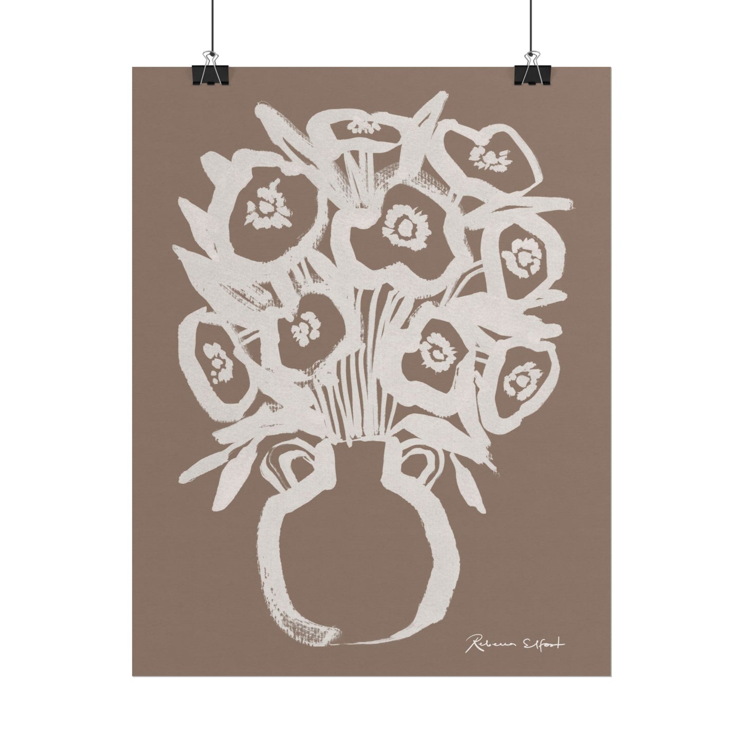 Bold Ink Bouquet Terracotta - Art Print
