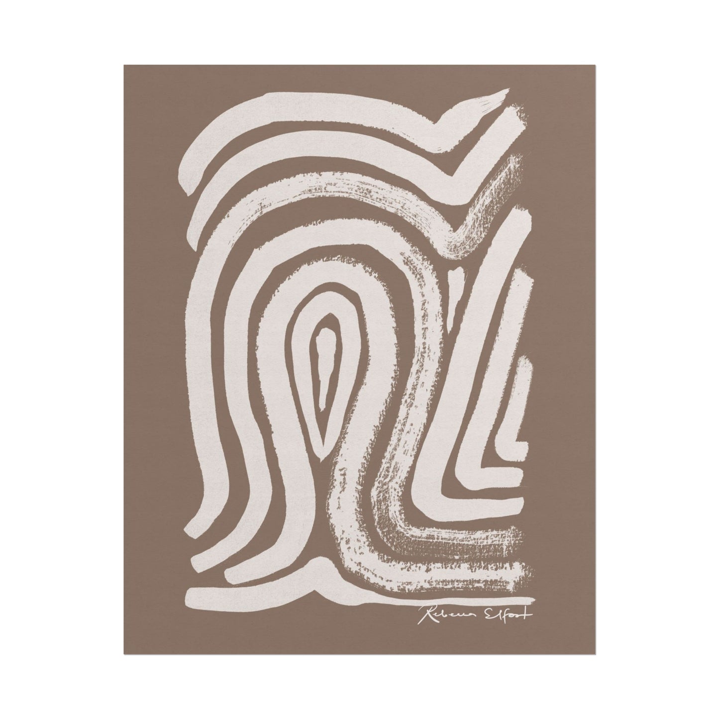 Abstract Ink Fingerprint 2 Terracotta - Art Print