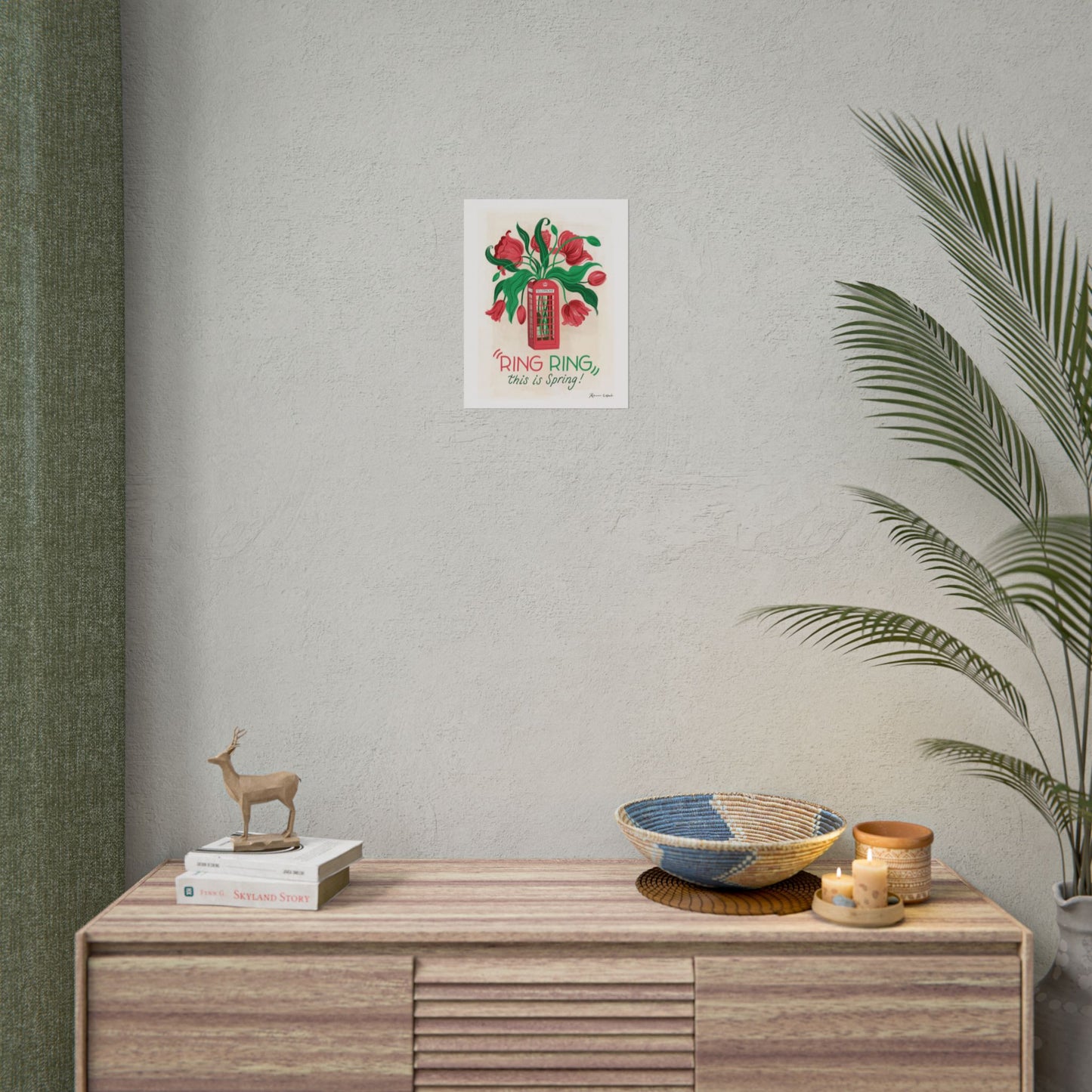 Ring Ring This Is Spring Tulips in Phone Box Art Print