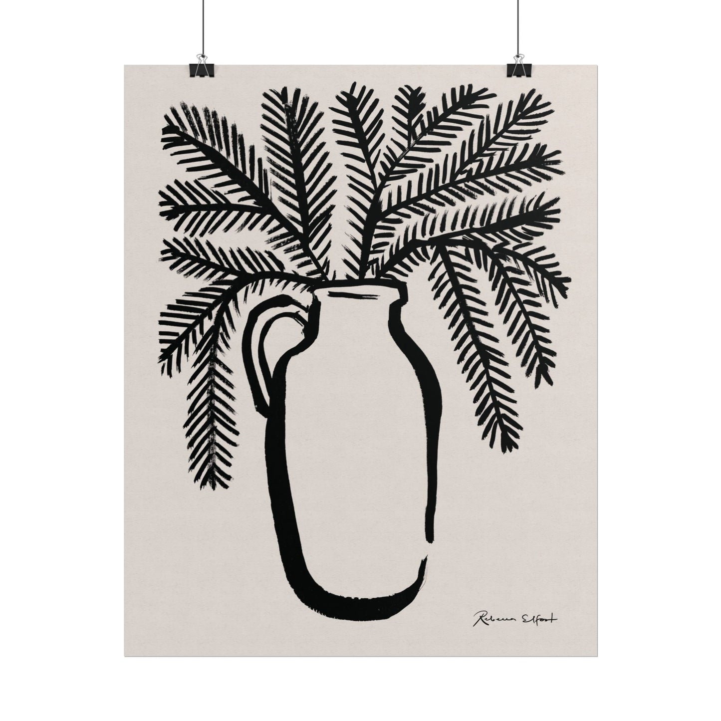 Pine Branch Vase - Art Print
