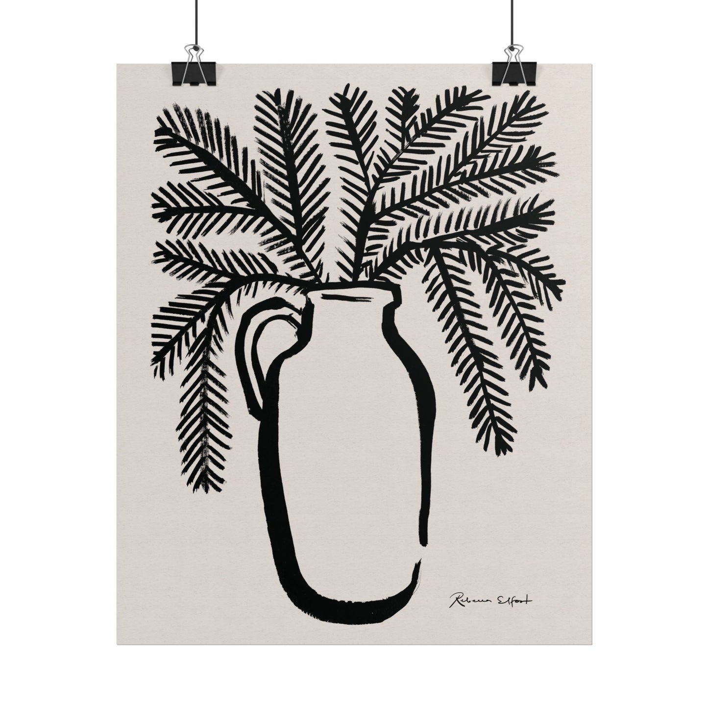Pine Branch Vase - Art Print