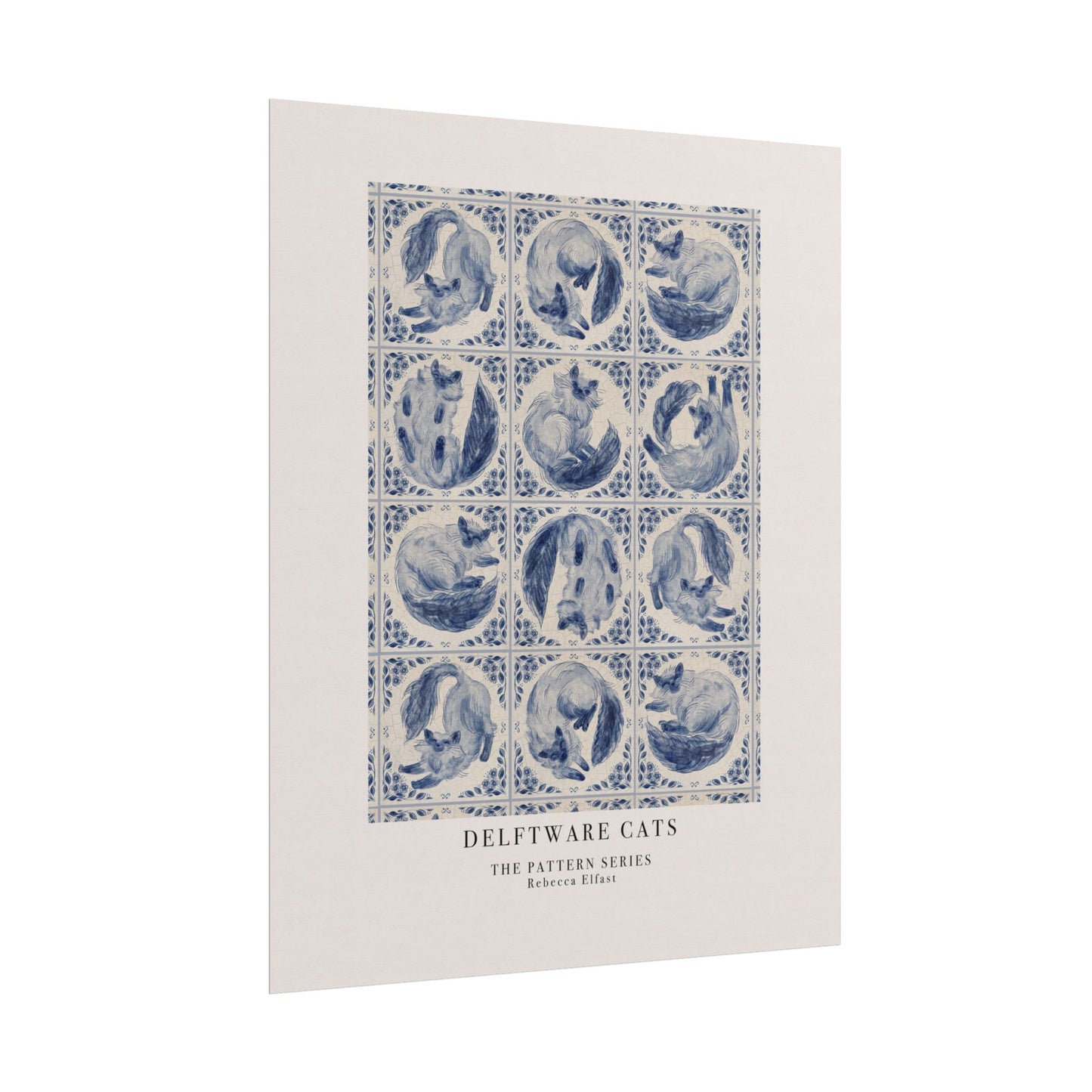Delftware Cats - The Pattern Series - Art Print