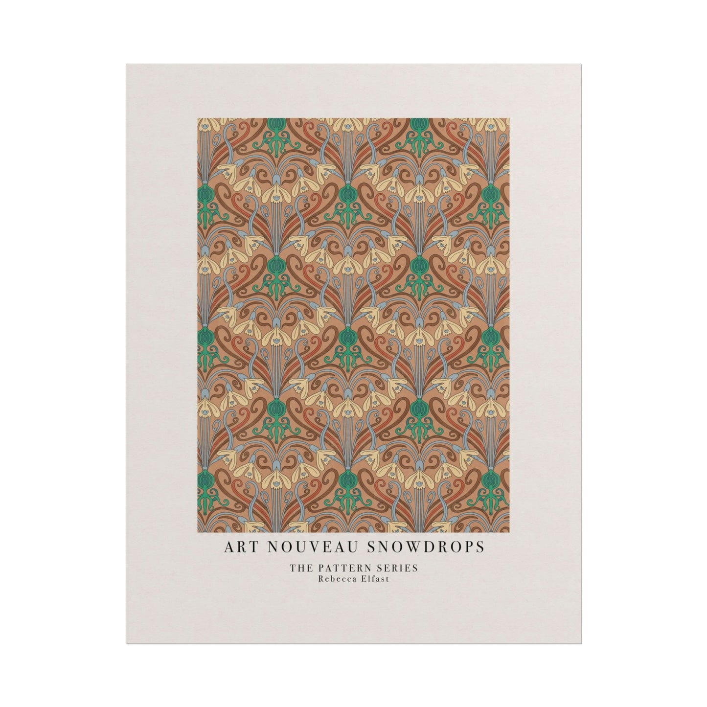 Art Nouveau Snowdrops - The Pattern Series - Art Print