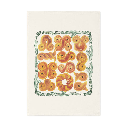Lussekatter Saffron Buns Organic Tea Towel