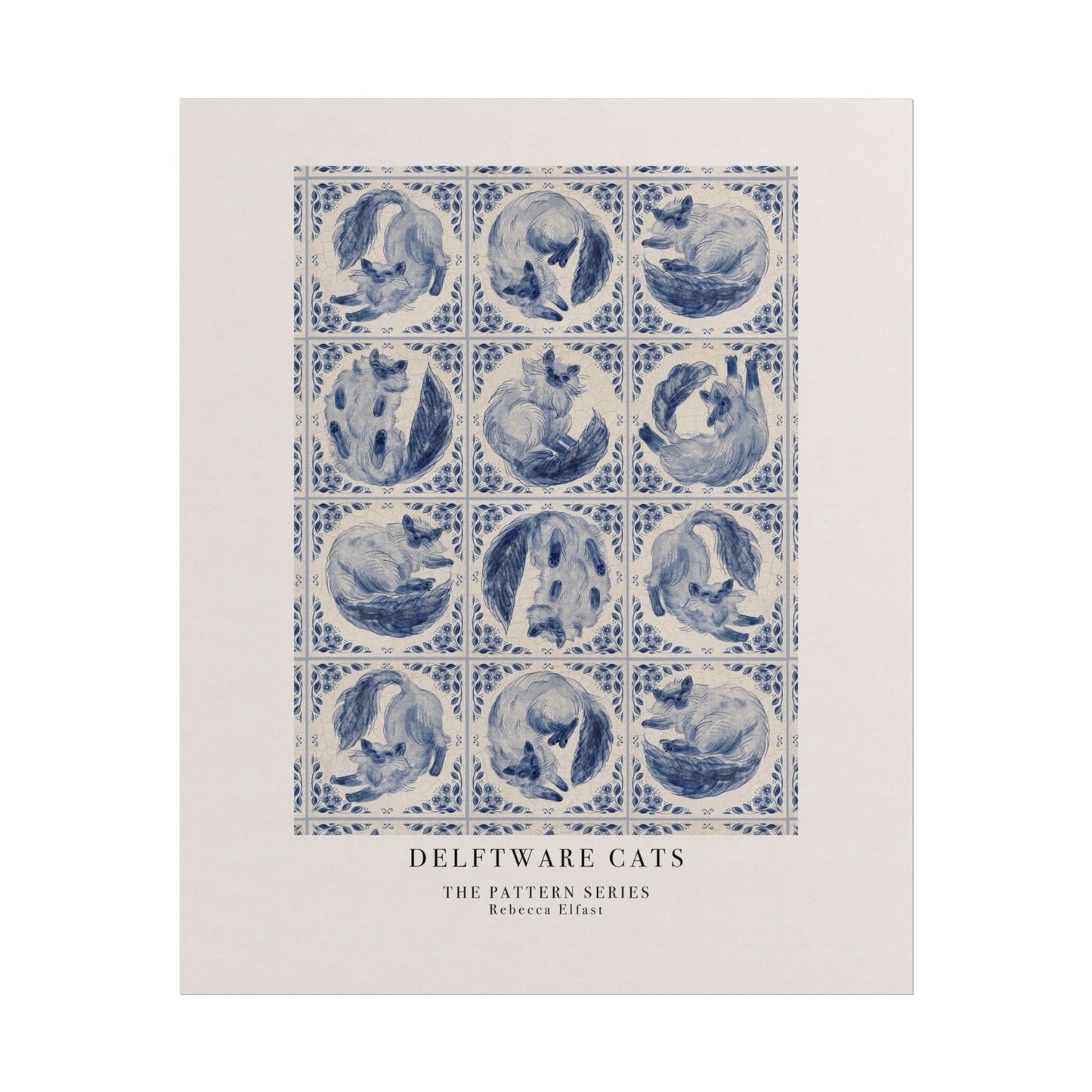Delftware Cats - The Pattern Series - Art Print