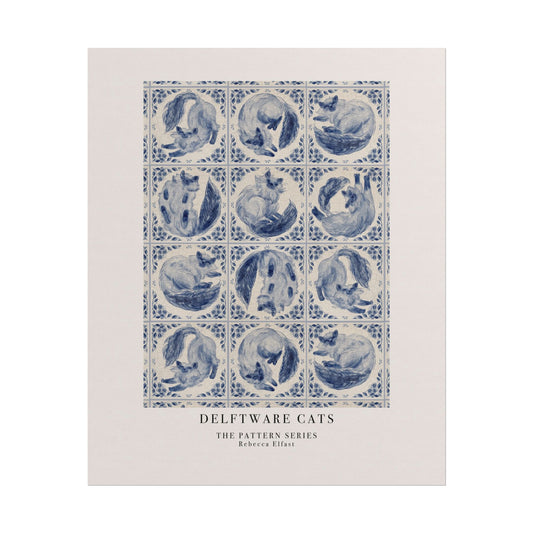 Delftware Cats - The Pattern Series - Art Print