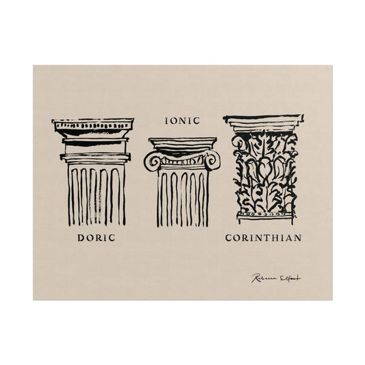 Inky Architecture Classical Column Order - Art Print