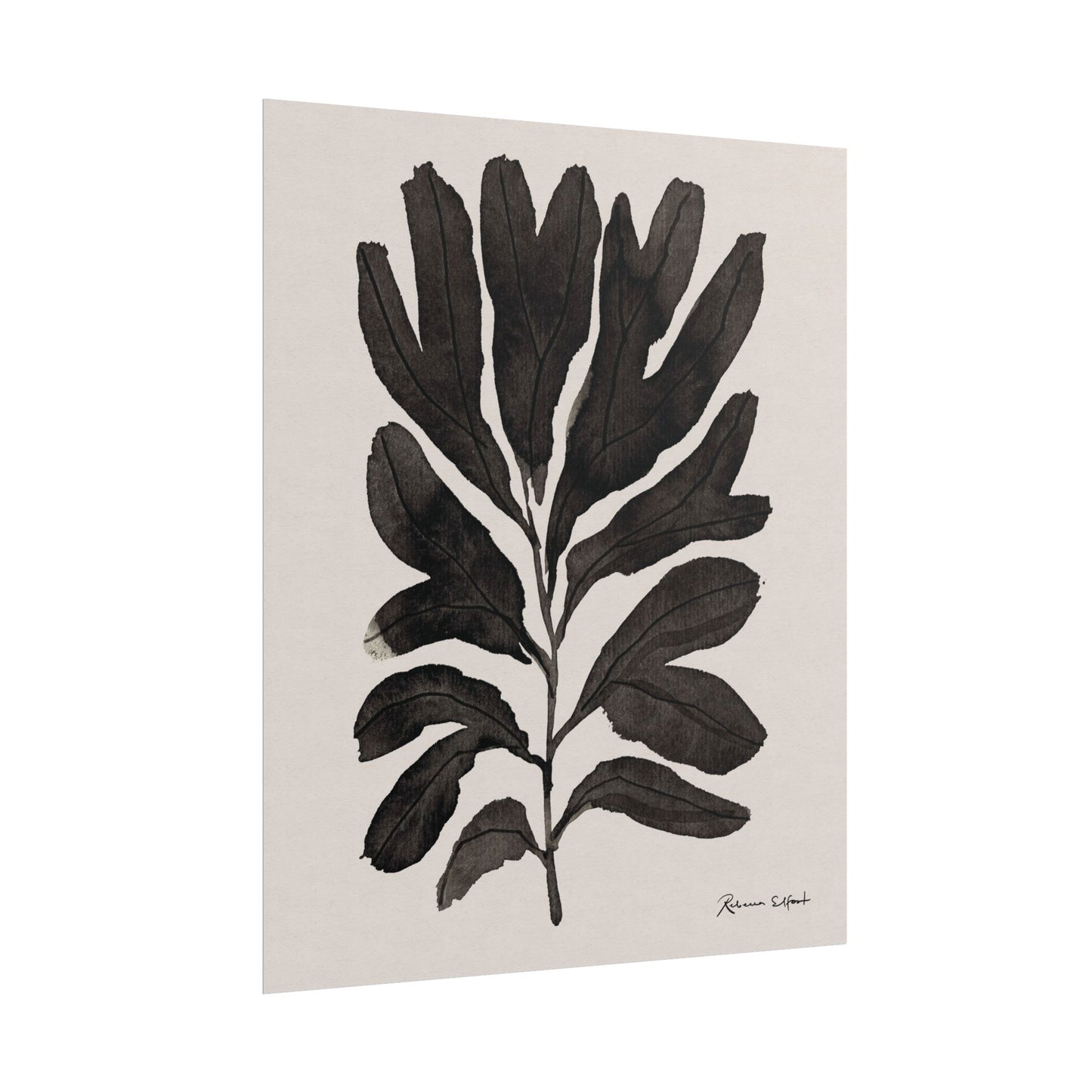 Abstract Ink Seaweed Branch - Art Print