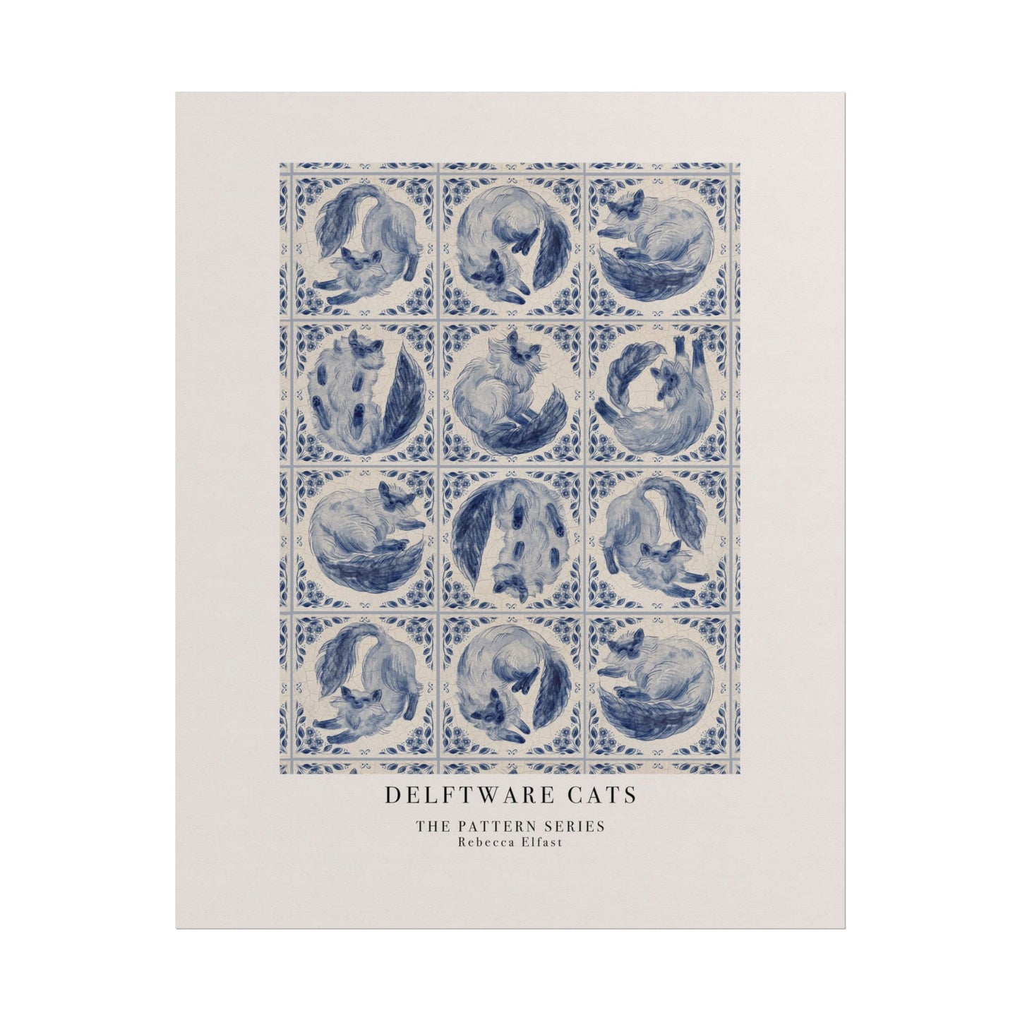 Delftware Cats - The Pattern Series - Art Print