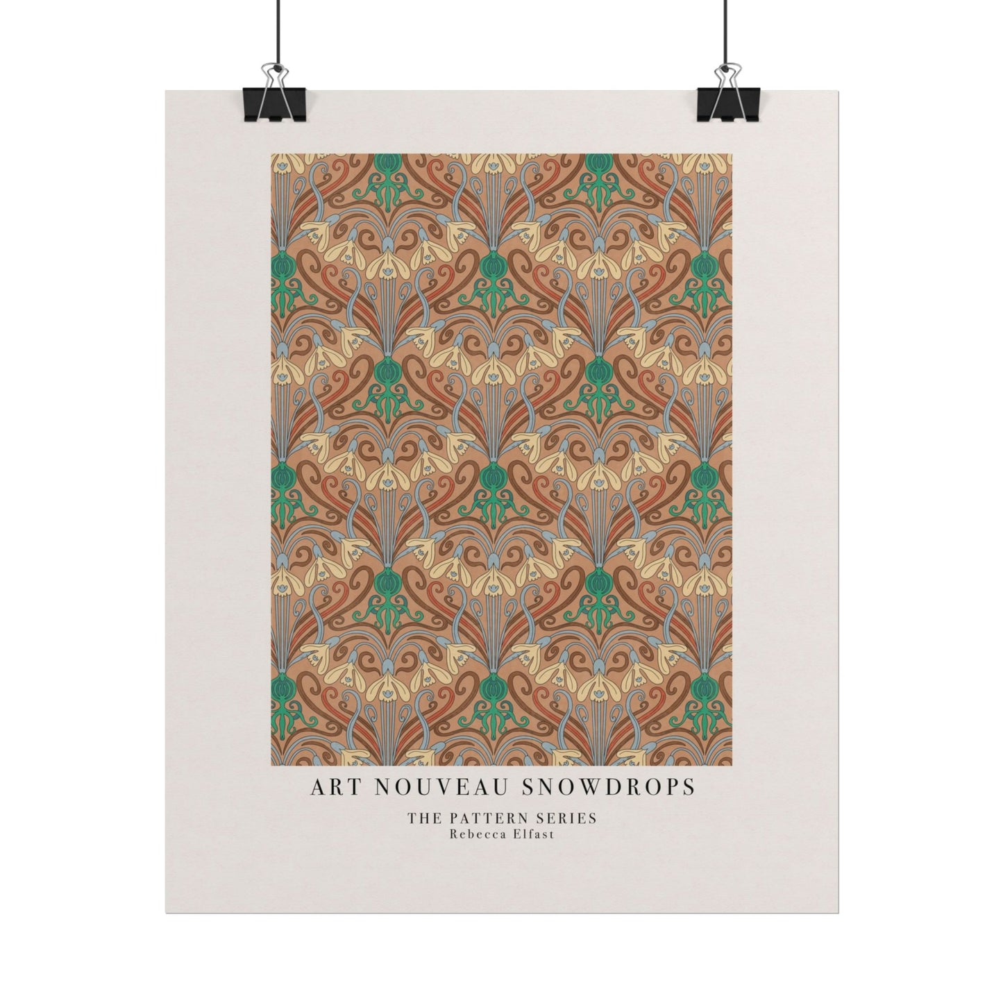 Art Nouveau Snowdrops - The Pattern Series - Art Print