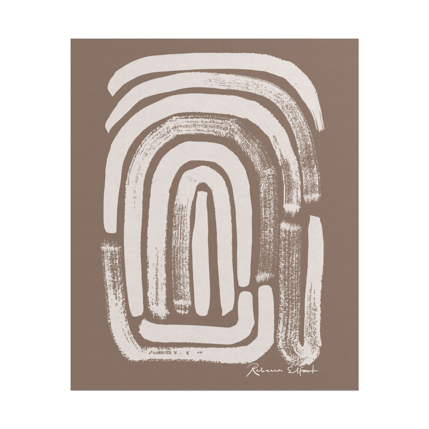 Abstract Ink Fingerprint 1 Terracotta - Art Print