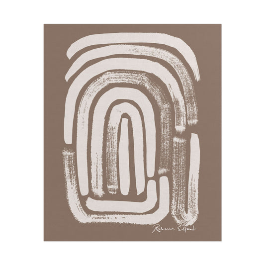 Abstract Ink Fingerprint 1 Terracotta - Art Print