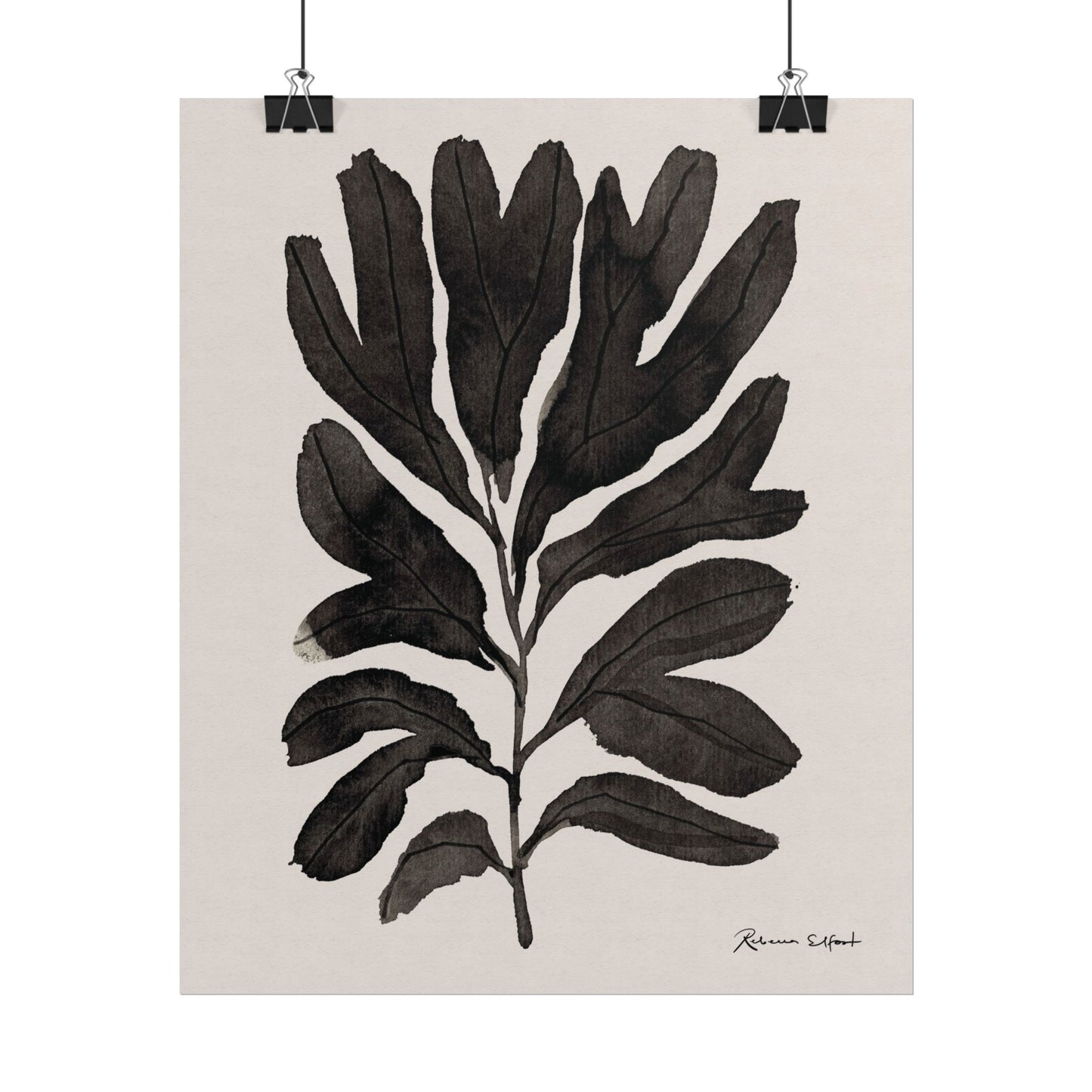 Abstract Ink Seaweed Branch - Art Print