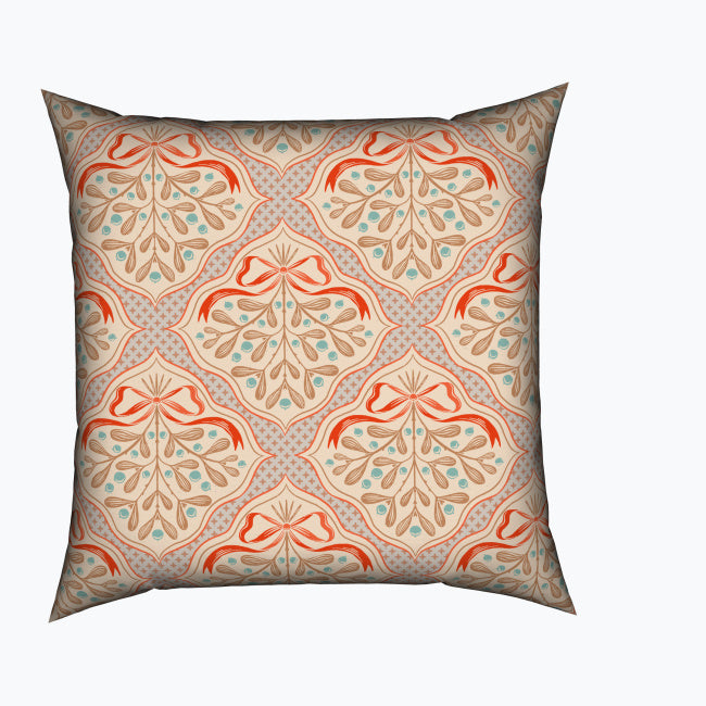 Mistletoe Bows Christmas Cushion