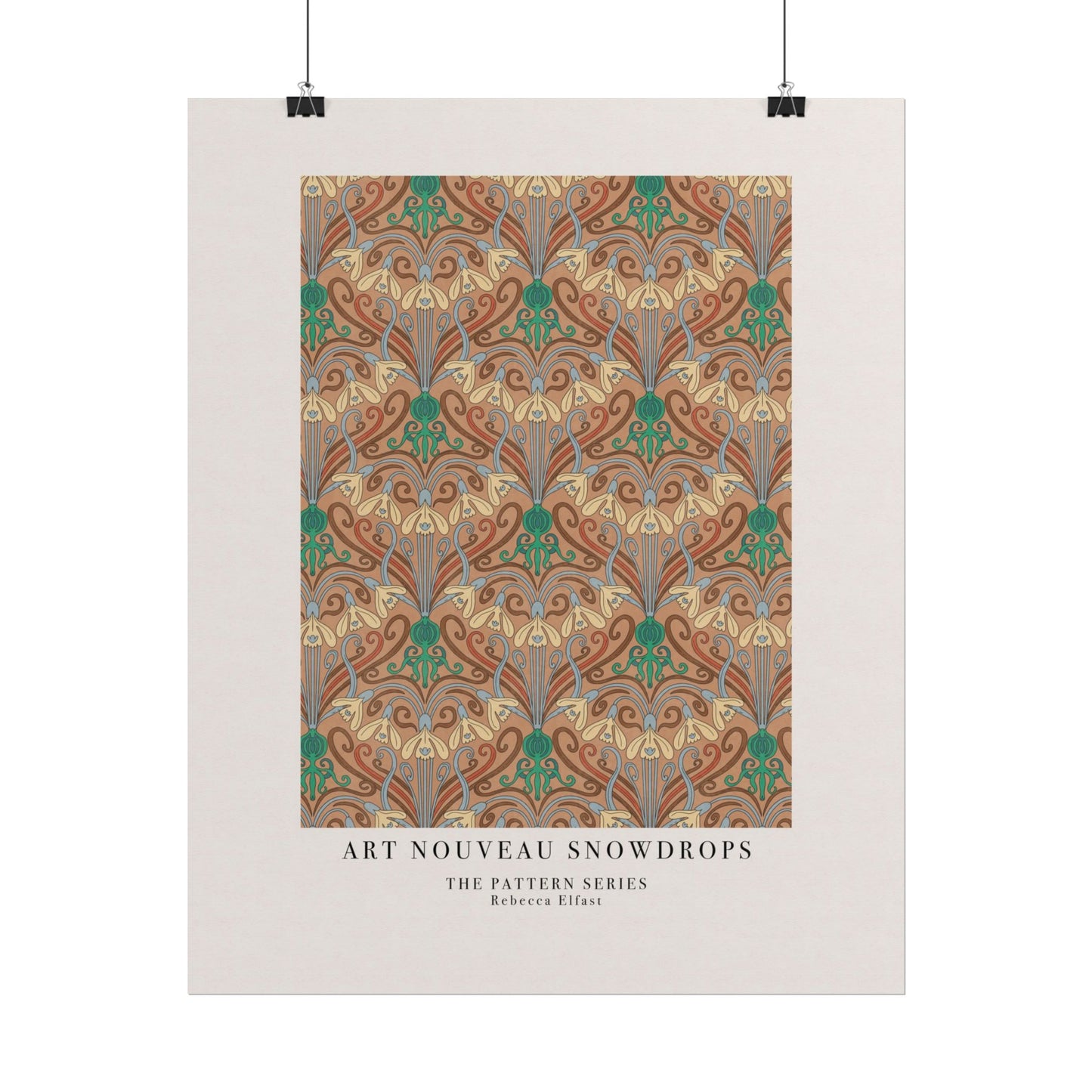 Art Nouveau Snowdrops - The Pattern Series - Art Print