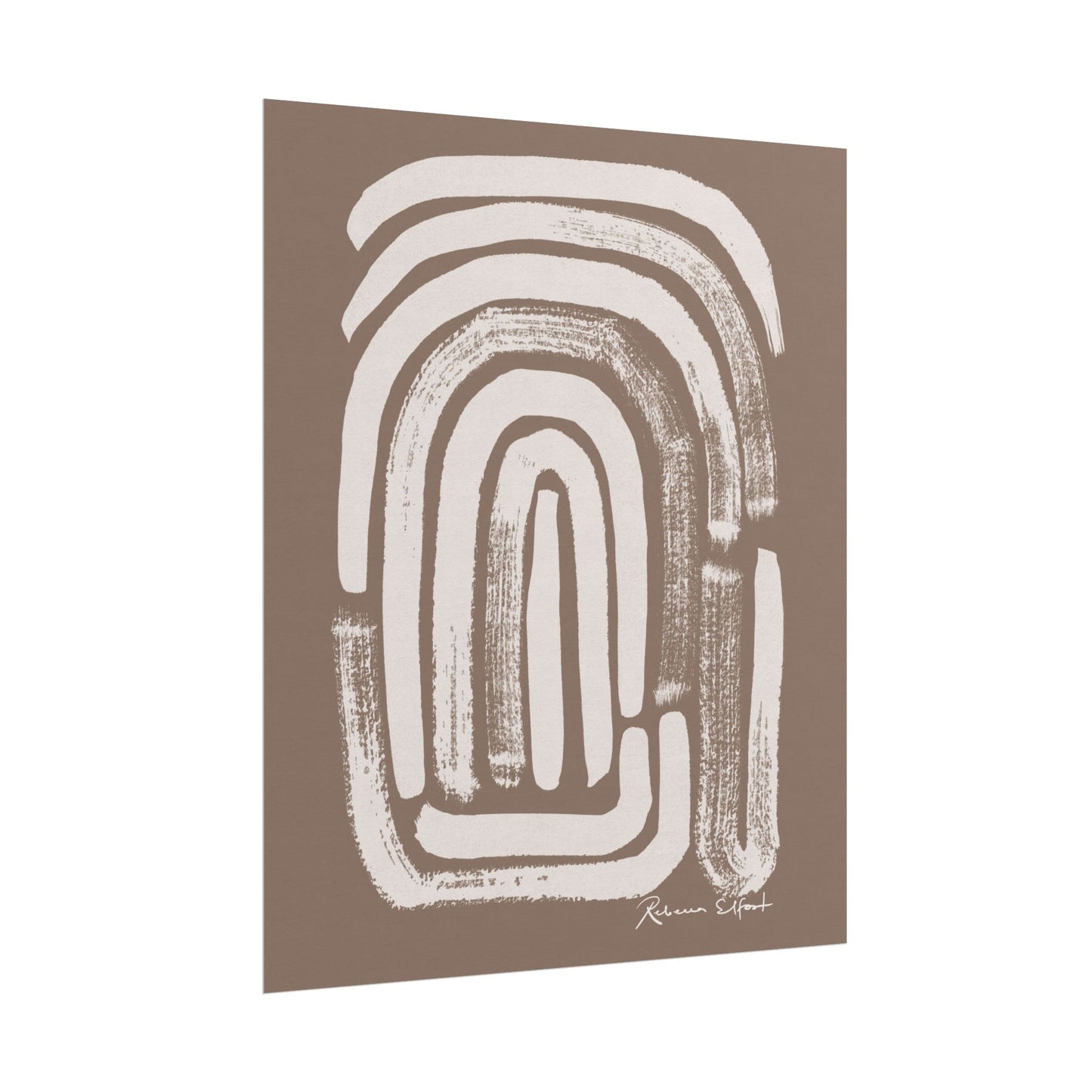 Abstract Ink Fingerprint 1 Terracotta - Art Print