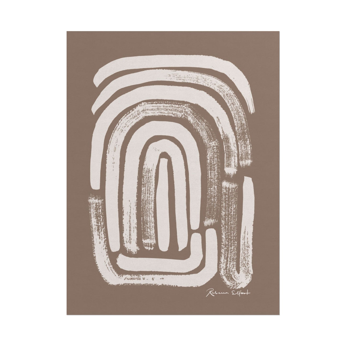 Abstract Ink Fingerprint 1 Terracotta - Art Print