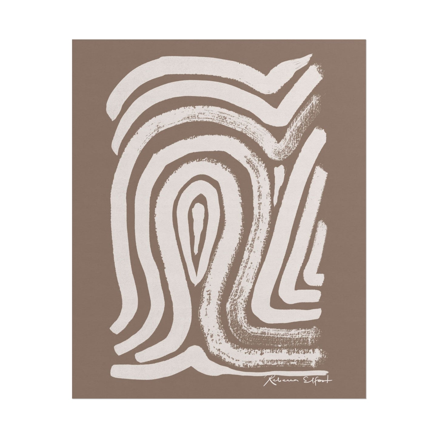 Abstract Ink Fingerprint 2 Terracotta - Art Print