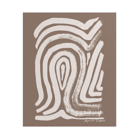 Abstract Ink Fingerprint 2 Terracotta - Art Print