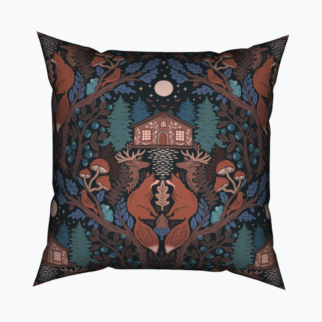 Scandinavian Fairytale Damask Cotton Cushion