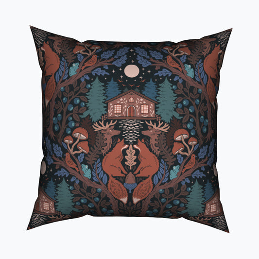 Scandinavian Fairytale Damask Cotton Cushion