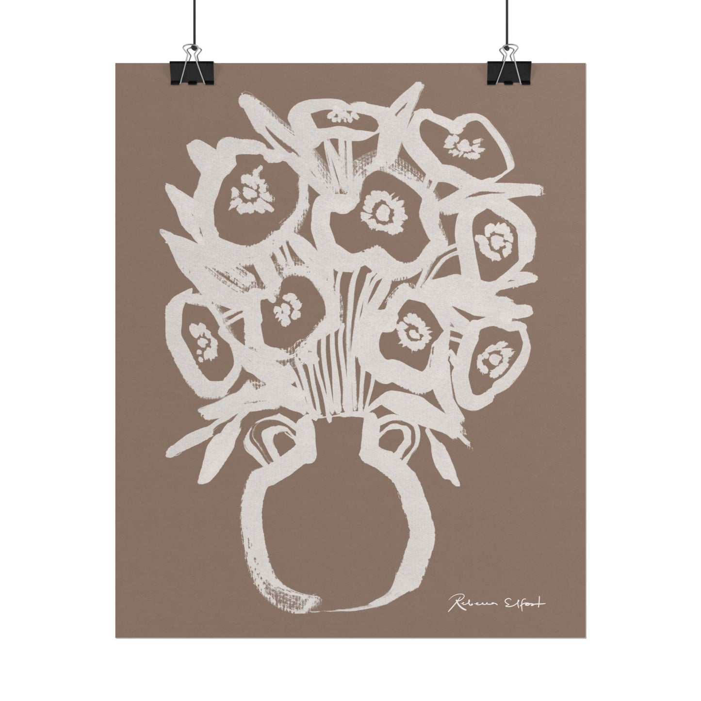 Bold Ink Bouquet Terracotta - Art Print