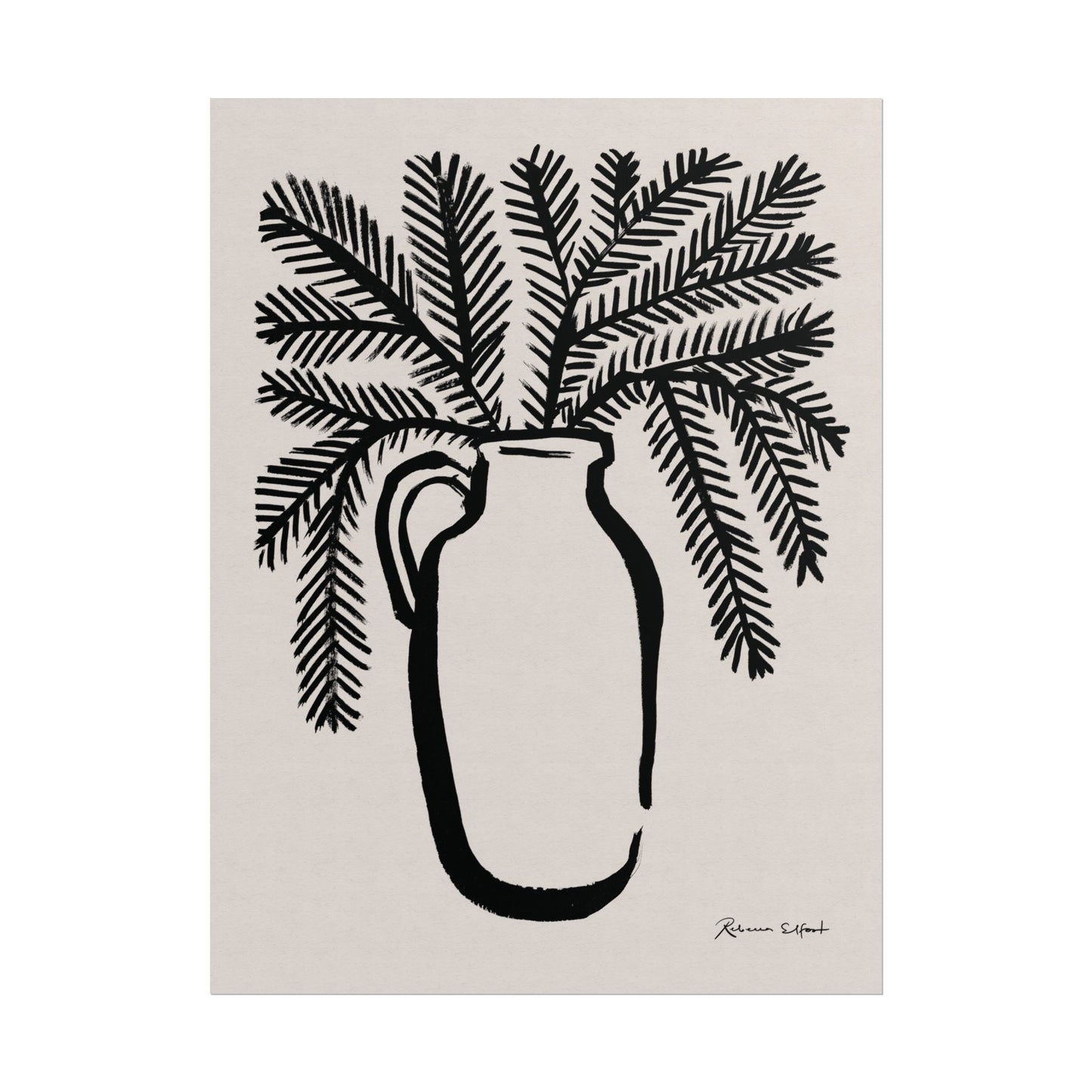 Pine Branch Vase - Art Print